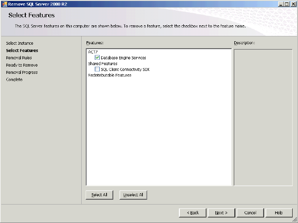 How to Uninstall the ACT7 Instance from Microsoft® SQL Server® 2008 R2