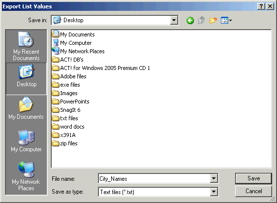 How To Export and Import Drop-down Lists for ACT! Fields
