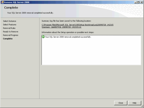 How to Uninstall the SQL Server® 2008 ACT7 Instance