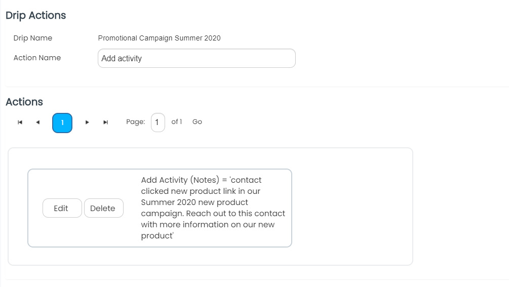 Adding an Action step to my Act! Marketing Automation campaign