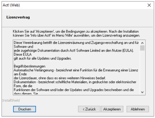 Wie installiere ich Act! v27?