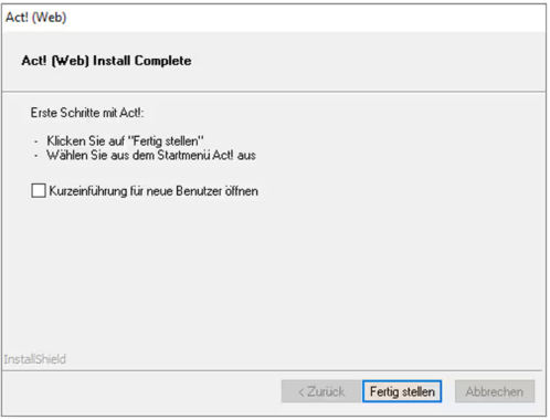Wie installiere ich Act! v27?